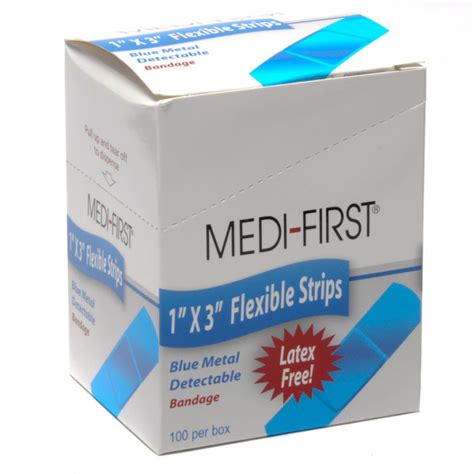 medique blue metal detectable woven bandages 1x3 100 box|Medique MP68033 Medi.